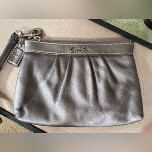 Coach Gunmetal Grey / Silver Wristlet